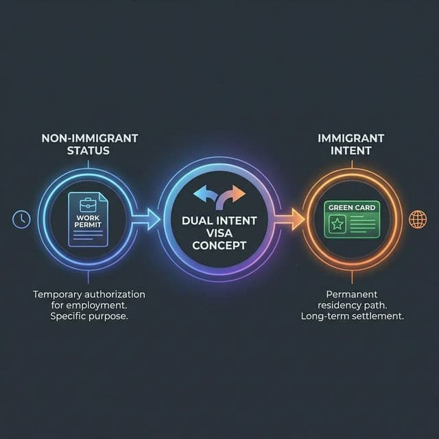 Dual Intent (Çift Niyet) Vizesi Kavramı: Çalışma İzni ve Green Card Arasındaki Bağ